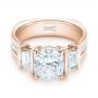 18k Rose Gold 18k Rose Gold Custom Diamond Engagement Ring - Flat View -  103017 - Thumbnail