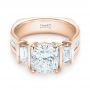 14k Rose Gold 14k Rose Gold Custom Diamond Engagement Ring - Flat View -  103017 - Thumbnail