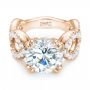 18k Rose Gold 18k Rose Gold Custom Diamond Engagement Ring - Flat View -  103042 - Thumbnail