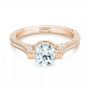 18k Rose Gold 18k Rose Gold Custom Diamond Engagement Ring - Flat View -  103053 - Thumbnail