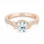 14k Rose Gold 14k Rose Gold Custom Diamond Engagement Ring - Flat View -  103053 - Thumbnail