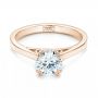 18k Rose Gold 18k Rose Gold Custom Diamond Engagement Ring - Flat View -  103057 - Thumbnail