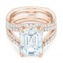 18k Rose Gold 18k Rose Gold Custom Diamond Engagement Ring - Flat View -  103138 - Thumbnail