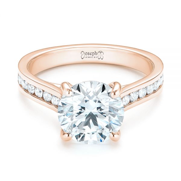 14k Rose Gold 14k Rose Gold Custom Diamond Engagement Ring - Flat View - 103150
