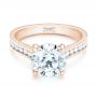 18k Rose Gold 18k Rose Gold Custom Diamond Engagement Ring - Flat View -  103150 - Thumbnail