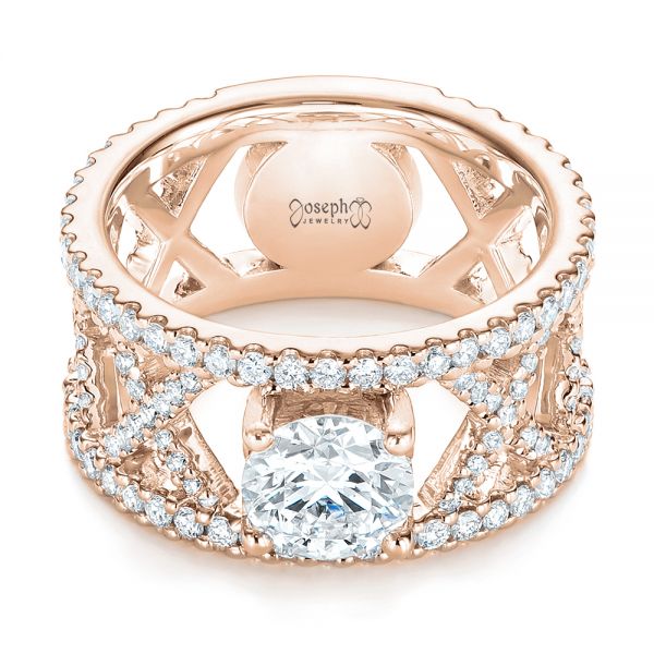 14k Rose Gold 14k Rose Gold Custom Diamond Engagement Ring - Flat View - 103215