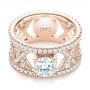14k Rose Gold 14k Rose Gold Custom Diamond Engagement Ring - Flat View -  103215 - Thumbnail