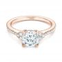 18k Rose Gold 18k Rose Gold Custom Diamond Engagement Ring - Flat View -  103219 - Thumbnail