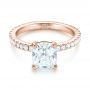 18k Rose Gold 18k Rose Gold Custom Diamond Engagement Ring - Flat View -  103222 - Thumbnail