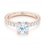 14k Rose Gold 14k Rose Gold Custom Diamond Engagement Ring - Flat View -  103235 - Thumbnail