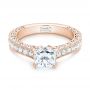 14k Rose Gold 14k Rose Gold Custom Diamond Engagement Ring - Flat View -  103303 - Thumbnail