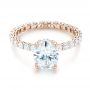 14k Rose Gold 14k Rose Gold Custom Diamond Engagement Ring - Flat View -  103355 - Thumbnail