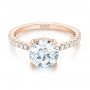 18k Rose Gold 18k Rose Gold Custom Diamond Engagement Ring - Flat View -  103369 - Thumbnail