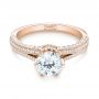 14k Rose Gold 14k Rose Gold Custom Diamond Engagement Ring - Flat View -  103428 - Thumbnail