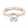 14k Rose Gold 14k Rose Gold Custom Diamond Engagement Ring - Flat View -  103464 - Thumbnail