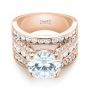 14k Rose Gold 14k Rose Gold Custom Diamond Engagement Ring - Flat View -  103487 - Thumbnail