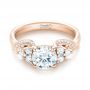 18k Rose Gold 18k Rose Gold Custom Diamond Engagement Ring - Flat View -  103519 - Thumbnail
