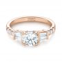 14k Rose Gold 14k Rose Gold Custom Diamond Engagement Ring - Flat View -  103521 - Thumbnail
