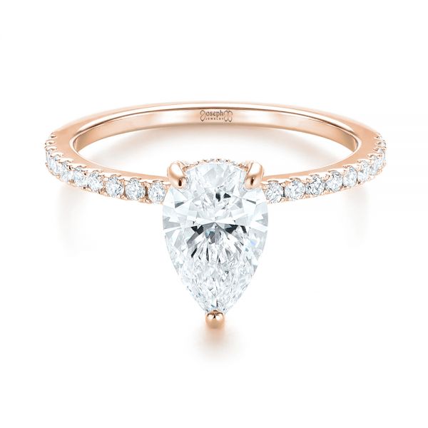 14k Rose Gold 14k Rose Gold Custom Diamond Engagement Ring - Flat View -  103604