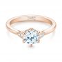 14k Rose Gold 14k Rose Gold Custom Diamond Engagement Ring - Flat View -  104329 - Thumbnail