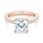14k Rose Gold 14k Rose Gold Custom Diamond Engagement Ring - Flat View -  104401 - Thumbnail