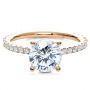 14k Rose Gold 14k Rose Gold Custom Diamond Engagement Ring - Flat View -  1104 - Thumbnail