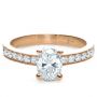 14k Rose Gold 14k Rose Gold Custom Diamond Engagement Ring - Flat View -  1107 - Thumbnail