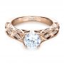 14k Rose Gold 14k Rose Gold Custom Diamond Engagement Ring - Flat View -  1296 - Thumbnail
