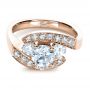 14k Rose Gold 14k Rose Gold Custom Diamond Engagement Ring - Flat View -  1302 - Thumbnail