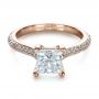 14k Rose Gold 14k Rose Gold Custom Diamond Engagement Ring - Flat View -  1402 - Thumbnail