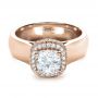 14k Rose Gold 14k Rose Gold Custom Diamond Engagement Ring - Flat View -  1408 - Thumbnail