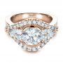 18k Rose Gold 18k Rose Gold Custom Diamond Engagement Ring - Flat View -  1414 - Thumbnail