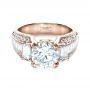 18k Rose Gold 18k Rose Gold Custom Diamond Engagement Ring - Flat View -  1434 - Thumbnail