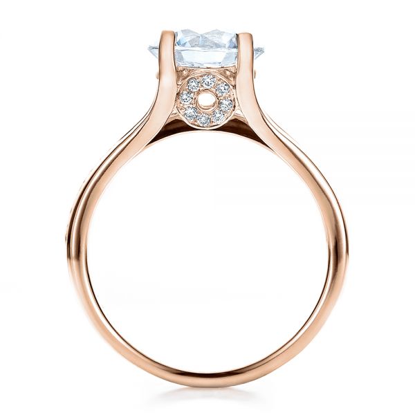 18k Rose Gold 18k Rose Gold Custom Diamond Engagement Ring - Front View -  100035