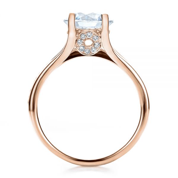 14k Rose Gold 14k Rose Gold Custom Diamond Engagement Ring - Front View - 100035