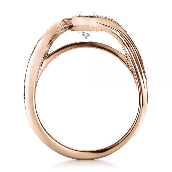 14k Rose Gold 14k Rose Gold Custom Diamond Engagement Ring - Front View - 100069