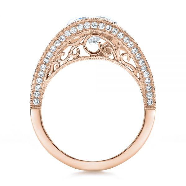 14k Rose Gold 14k Rose Gold Custom Diamond Engagement Ring - Front View -  100551