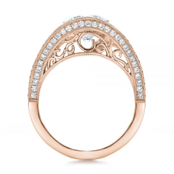 14k Rose Gold 14k Rose Gold Custom Diamond Engagement Ring - Front View - 100551