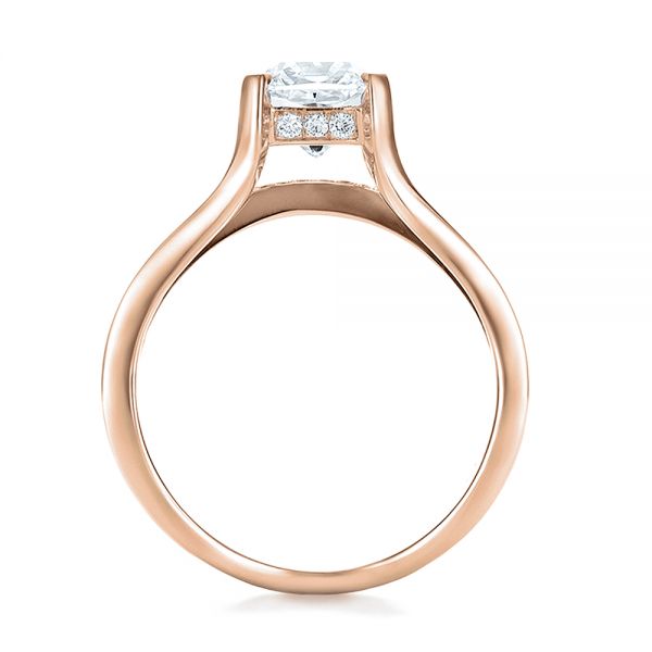 14k Rose Gold 14k Rose Gold Custom Diamond Engagement Ring - Front View -  100610