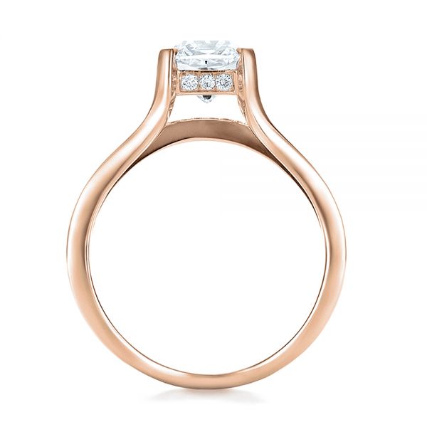 14k Rose Gold 14k Rose Gold Custom Diamond Engagement Ring - Front View - 100610