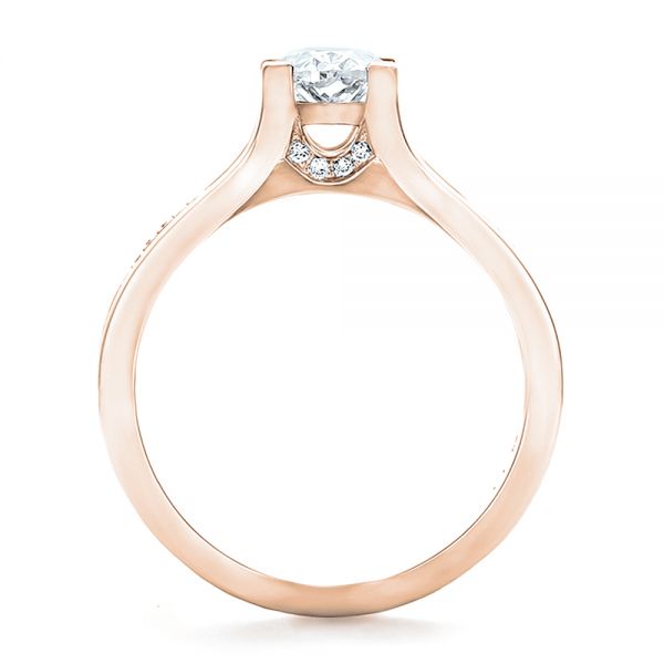 14k Rose Gold 14k Rose Gold Custom Diamond Engagement Ring - Front View - 100627