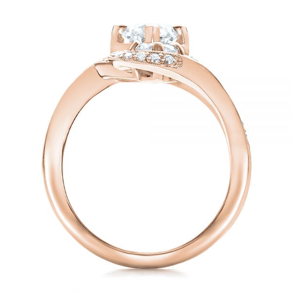 18k Rose Gold 18k Rose Gold Custom Diamond Engagement Ring - Front View -  100782