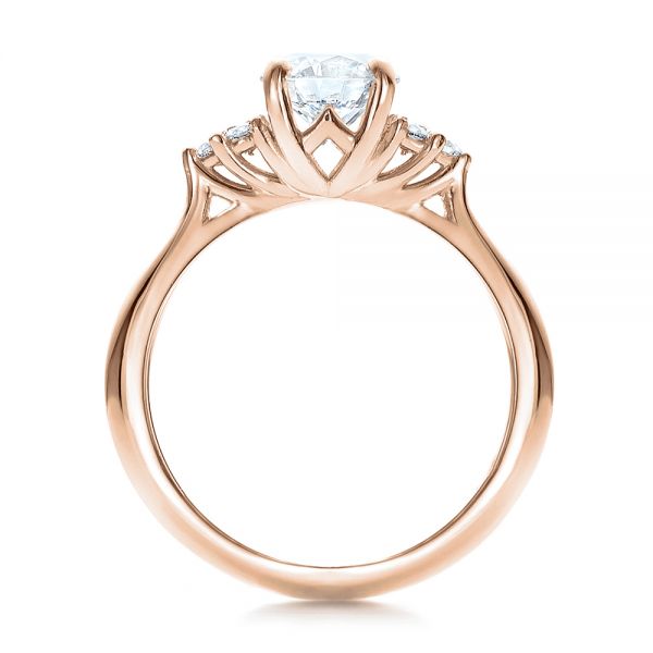 14k Rose Gold 14k Rose Gold Custom Diamond Engagement Ring - Front View - 100810