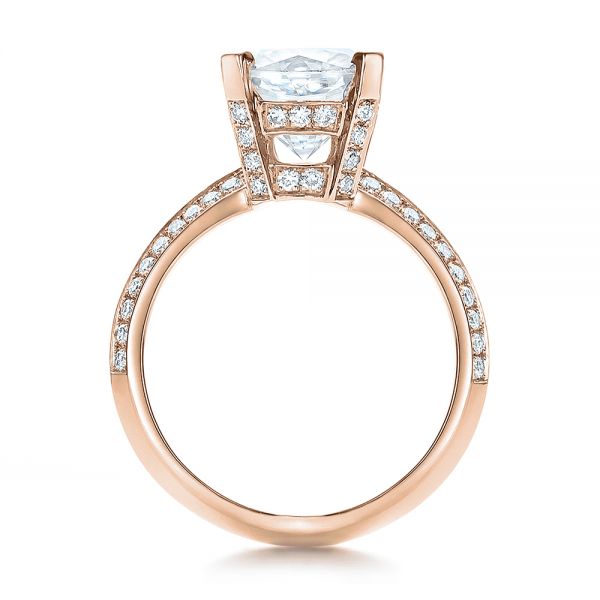 14k Rose Gold 14k Rose Gold Custom Diamond Engagement Ring - Front View -  100839