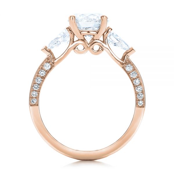 18k Rose Gold 18k Rose Gold Custom Diamond Engagement Ring - Front View -  101230