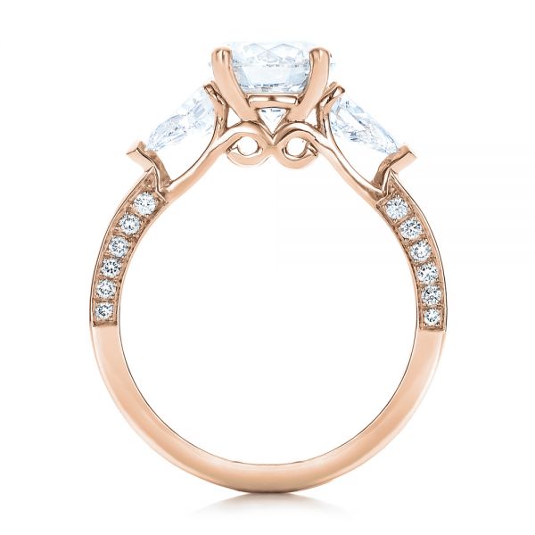 18k Rose Gold 18k Rose Gold Custom Diamond Engagement Ring - Front View -  101230