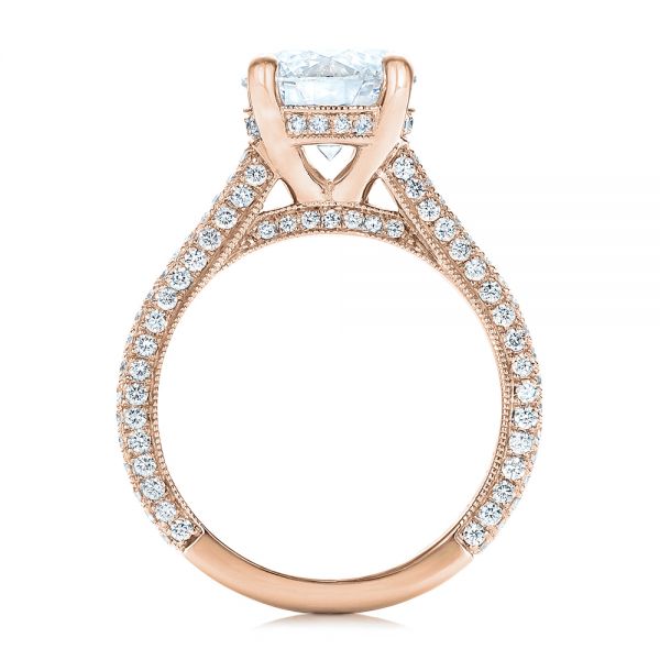 18k Rose Gold 18k Rose Gold Custom Diamond Engagement Ring - Front View - 101994