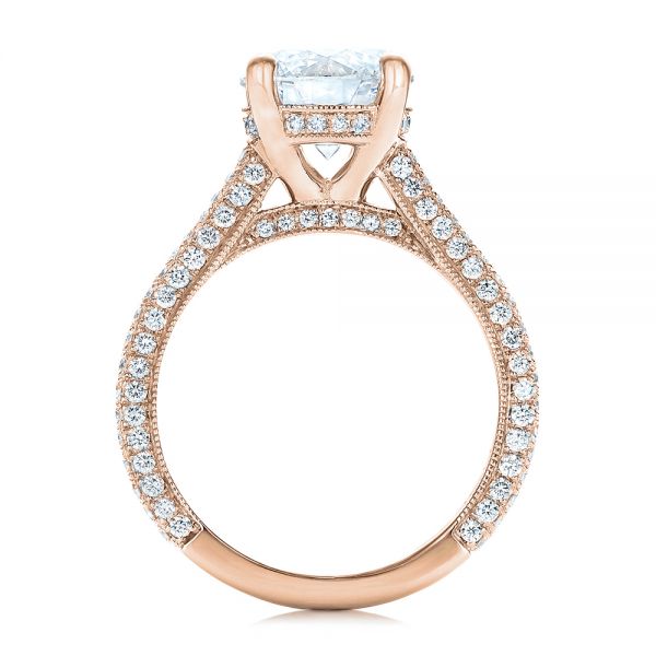 18k Rose Gold 18k Rose Gold Custom Diamond Engagement Ring - Front View -  101994