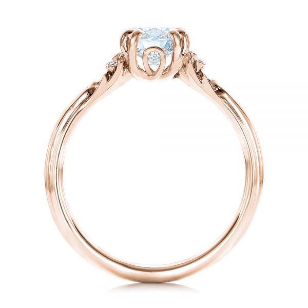 18k Rose Gold 18k Rose Gold Custom Diamond Engagement Ring - Front View -  102024