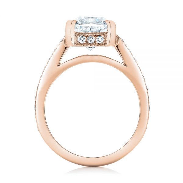 14k Rose Gold 14k Rose Gold Custom Diamond Engagement Ring - Front View -  102042
